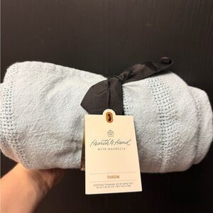 NWT Hearth & Hand Light Blue Throw Blanket